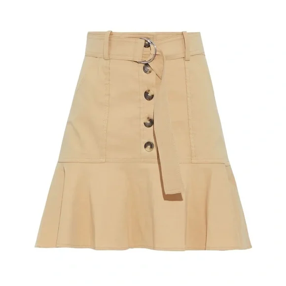 A.L.C. Miley fluted belted linen-blend mini skirt size 2